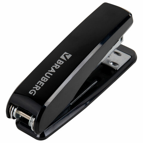 степлер №24/6, 26/6 brauberg "standard", до 30 листов, черный, 272755