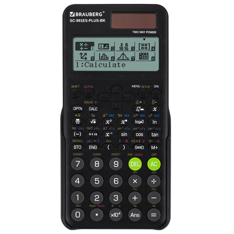 калькулятор инженерный brauberg sc-991es-plus-bk (164х80 мм), 552 функции, 10+2 разряда, черный, 272