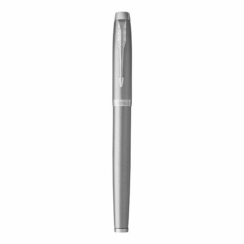 набор parker "im stainless steel ct": шариковая ручка синяя и перьевая ручка синяя, 2183058