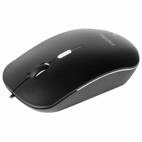 мышь проводная бесшумная smartbuy 288-k, usb, 3 кнопки + 1 колесо, оптическая, черная, 02019, sbm-28