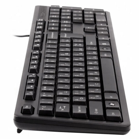 клавиатура проводная a4tech kk-3, usb, 104 кнопки, черная, 1530244