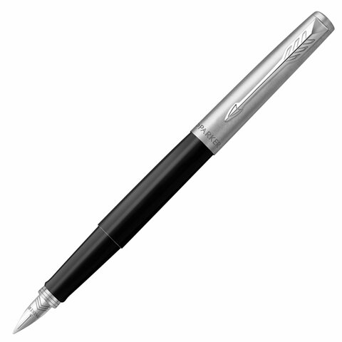 ручка перьевая parker "jotter originals black chrome ct", корпус черный, детали из нержавеющей стали