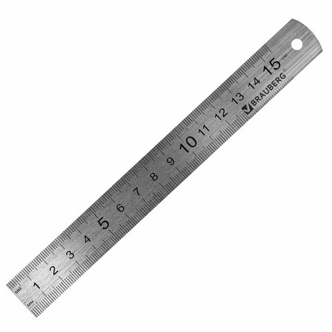 линейки металлические комплект 3 шт. (15 см, 30 см, 50 см), brauberg, 210810