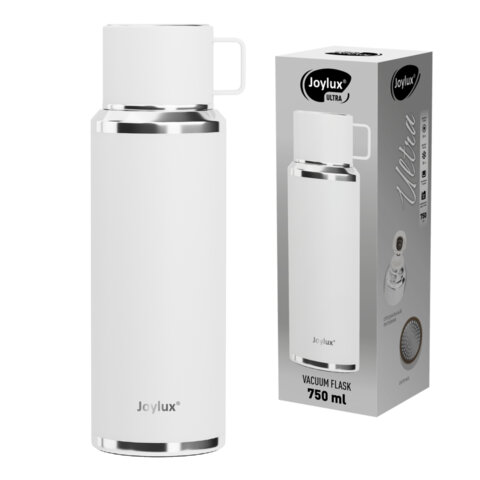 термос 0,75 л joylux (джойлюкс) ultra, нержавеющая сталь sus316, крышка/кружка, питейник, сито, белы