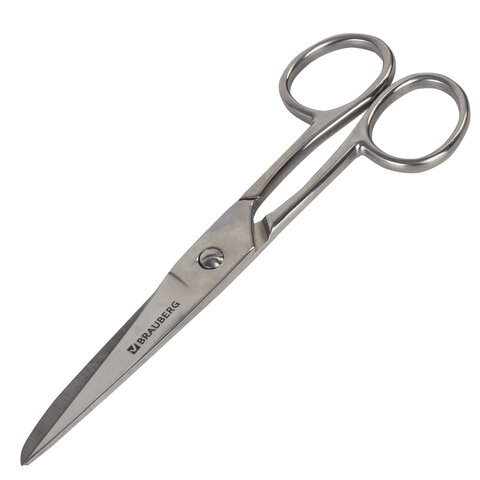 ножницы цельнометаллические brauberg "professional", 150 мм, классической формы, 237101