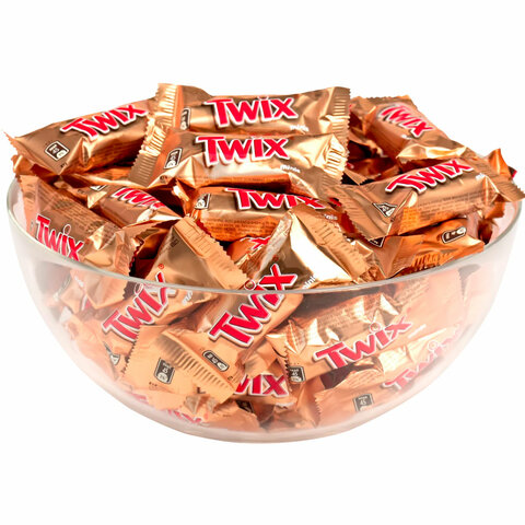 батончики мини twix "minis" печенье с карамелью в молочном шоколаде, 184 г, 2263