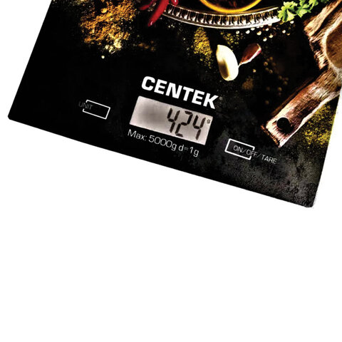 весы кухонные centek ct-2462 "специи", электронный дисплей, max вес 5 кг, тарокомпенсация, стекло, c
