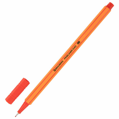 ручки капиллярные (линеры) 12 цветов, brauberg "fine 040", шестигранные, линия 0,4 мм, 144143