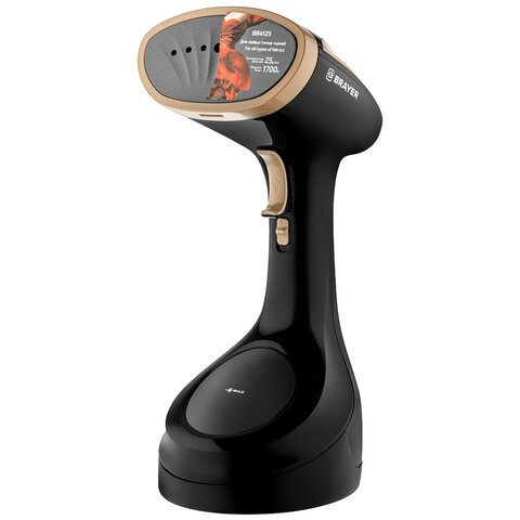 отпариватель ручной brayer br4125, 1700 вт, пар 25 г/мин, резервуар 0,28 л, 1 режим, черный