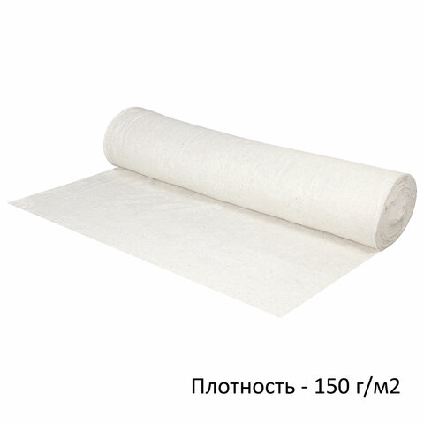 полотно хпп холстопрошивное, узбекистан, светлое, 1,5х50 м, 150(±10) г/м2, шаг 2,5 мм, laima, 607525