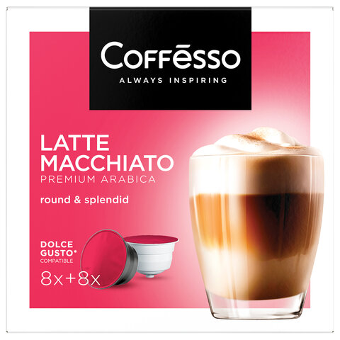 кофе в капсулах coffesso "latte macchiato" для кофемашин dolce gusto, 8 порций, 102151