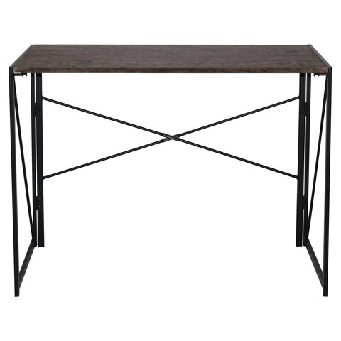 стол на металлокаркасе brabix "loft cd-002", 1000х500х750 мм, складной, цвет морёный дуб, 641212