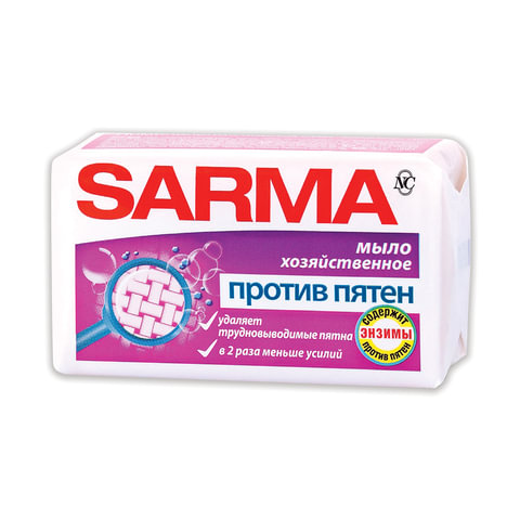 мыло хозяйственное 140 г, sarma "против пятен", 11150