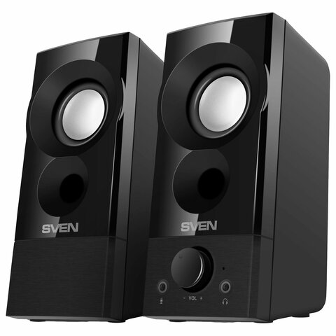 колонки компьютерные sven 357, 2.0, 6 вт, питание usb, черные, sv-018191