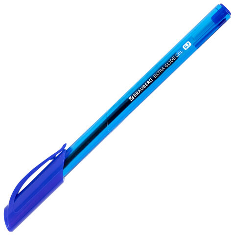 ручки гелевые brauberg "extra glide gel", набор 6 цветов, трехгранные, игольчатый наконечник 0,7 мм,