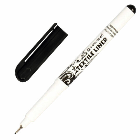 маркер для ткани черный centropen "textile liner", игольчатый наконечник, 0,6-0,8 мм, 2639, 5 2639 0