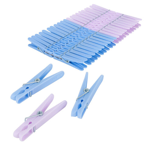 прищепки бельевые 6,8 см, комплект 42 штуки, пластик, ассорти, primila (примила) compact, 700521