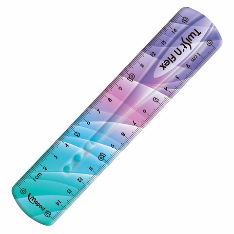 линейка пластик 15 см, гибкая, maped (франция) "twist'n flex patterns", ассорти, 279115
