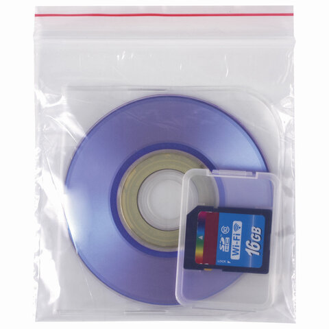 пакеты с замком zip lock "зиплок", комплект 100 шт., 100х100 мм, пвд, толщина 35 микрон, brauberg, 6