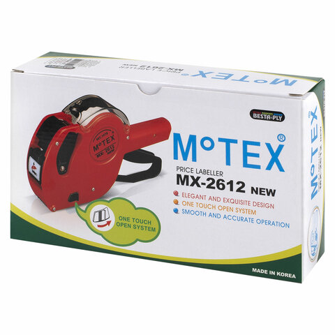 этикет-пистолет 1-строчный, 9 символов, 26х12 мм, motex мх-2612new, корея, мх-2612 new