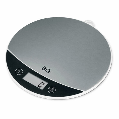 весы кухонные bq (би-кью) ks1002, электронный дисплей, максимальный вес 5 кг, тарокомпенсация, сталь