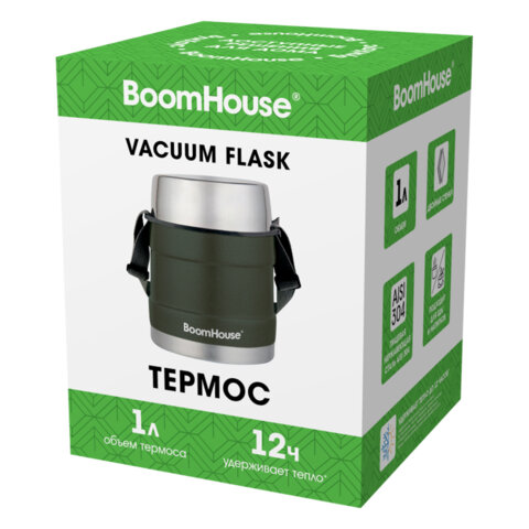 термос 1 л для еды/напитков с широким горлом, boomhouse (бумхаус) ribbed, контейнер, нержавеющая ста