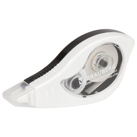 корректирующая лента brauberg black&white, 5 мм х 8 м, корпус белый, механизм перемотки, блистер, 22