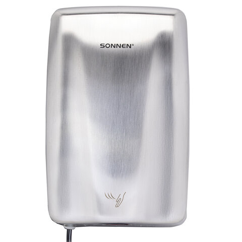 сушилка для рук высокоскоростная антивандальная sonnen k2020, 1000 вт, 100 м/с, ipx3, 72 дб, нержаве