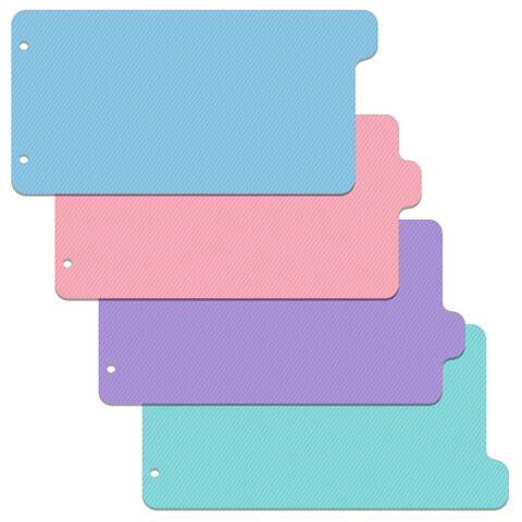 разделитель пластиковый по цветам erich krause diagonal pastel, набор 4 цвета, 240*12, 62926