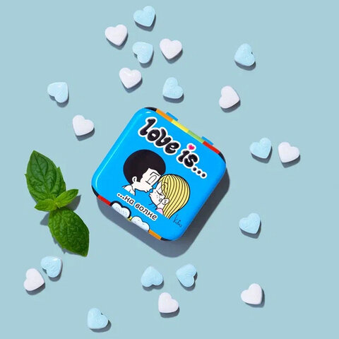 драже освежающие в форме сердца love is, вкус мята, 20 г, 709242
