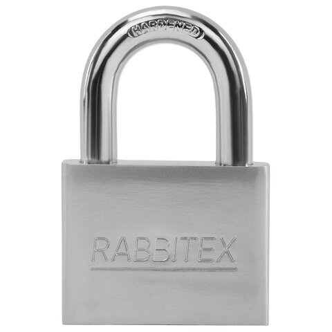 замок навесной стальной 50 мм "никель", антикоррозионное покрытие, 4 ключа, rabbitex (раббитекс), 67
