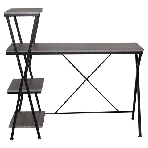 стол на металлокаркасе brabix "loft cd-004", 1200х535х1110 мм, 3 полки, цвет дуб антик, 641219