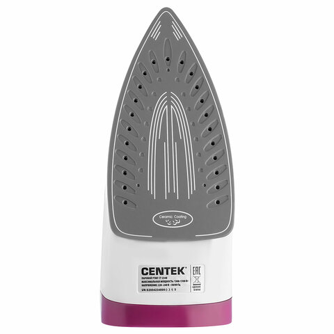 утюг centek ct-2348, 1800 вт, антипригарное покрытие, антикапля, антинакипь, фиолетовый, ct-2348 vio