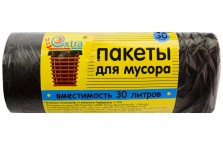 мешки для мусора 30 л. черные 30 шт/рул, 6 мкм, упакмаркет
