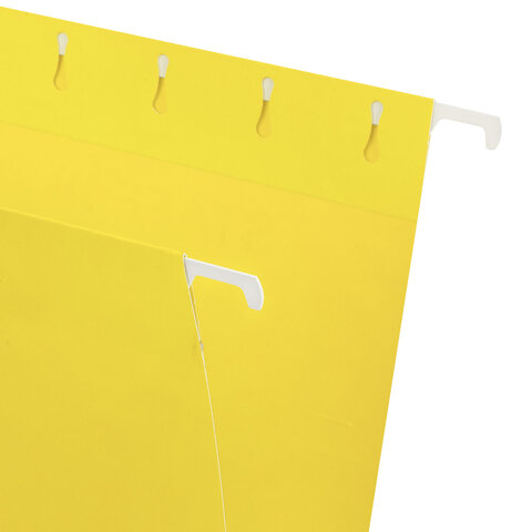 подвесные папки a4/foolscap (404х240 мм) до 80 л., комплект 10 шт., желтые, картон, staff, 270935