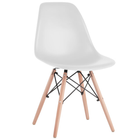 стулья brabix "eames cf-010", комплект 4 шт., пластик серый, опоры дерево/металл, 532632, 2033a
