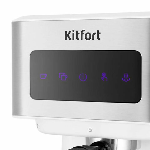 кофеварка рожковая kitfort кт-7139, 1050 вт, объем 1,5 л, 15 бар, ручной капучинатор, белая