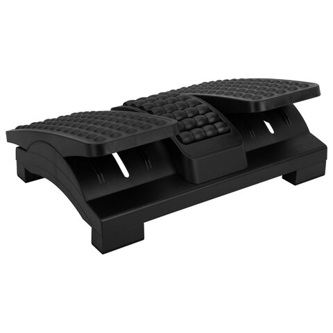 подставка для ног brabix ultra 5 43х32 см, массажер, регулировка угла наклона, 2 платформы, 533040