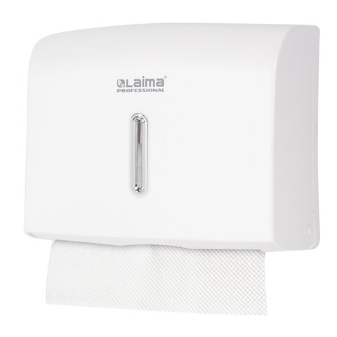 диспенсер для полотенец laima professional basic (система h2), z-сложения, белый, abs, 605049