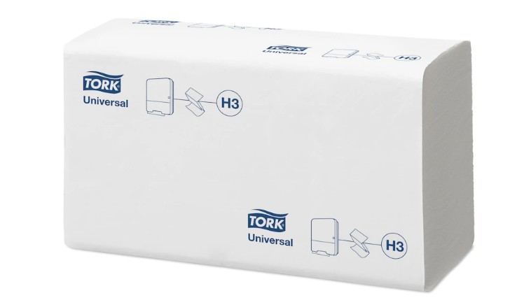 полотенца бумажные 250 шт., tellus/tork (h3) universal, комплект 20 пачек, белые, 23х23 см, v-сложен