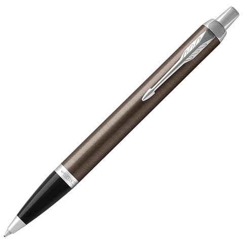ручка шариковая parker "im core dark espresso ct", корпус кофейный лак, хромированные детали, синяя,