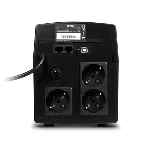источник бесперебойного питания sven pro 1000, 1000va (720w), 3 евророзетки, 2 розетки rj45, sv-0138