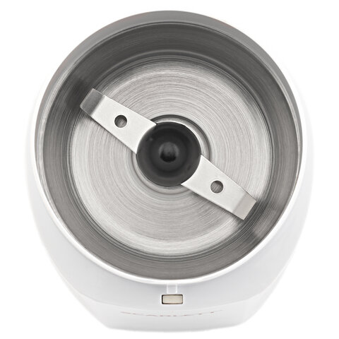 кофемолка scarlett sc-cg44506, 160 вт, объем 60 г, пластик, ножи из нержавеющей стали, белая с рисун