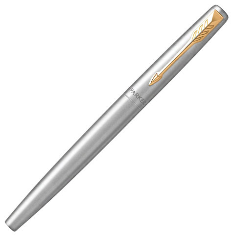набор parker "jotter stainless steel gt": шариковая ручка синяя и перьевая ручка, 2093257
