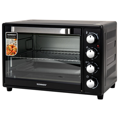 мини-печь электрическая sonnen eo-hl38k, 2000 вт, 38 л, 3 режима нагрева, режим конвекции, таймер, м