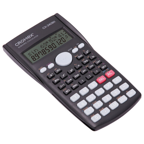 калькулятор инженерный cromex (кромекс) сx-240bk (155х80 мм), 240 функций, 10+2 разрядов, черный, 27