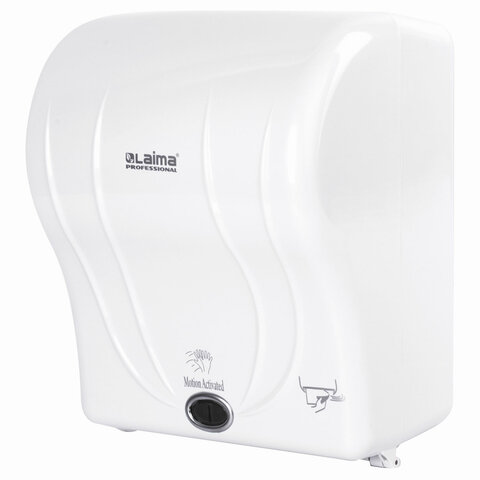 диспенсер для полотенец в рулонах laima professional original (система h1), сенсорный, белый, abs-пл