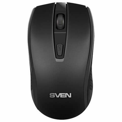 мышь беспроводная sven rx-220w, 3 кнопки + 1 колесо-кнопка, оптическая, чёрная, sv-016227