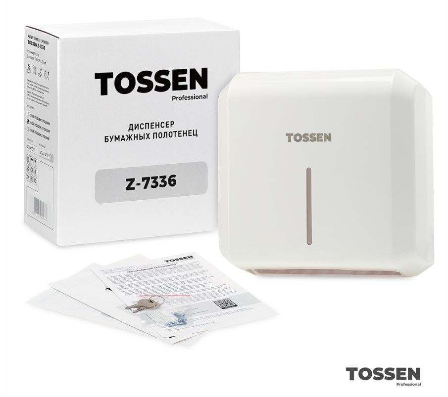 диспенсер бумажных полотенец tossen z-7336 pw