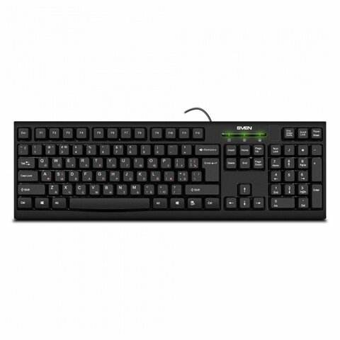 клавиатура проводная sven kb-s300, usb, 104 клавиши, чёрная, sv-015756